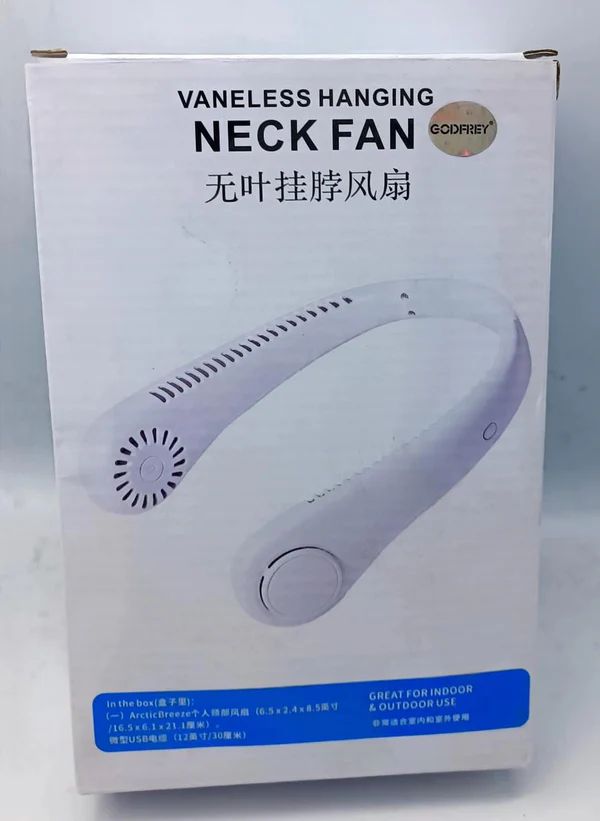 Vaneless Neck Hanging Fan – Hands-Free Wearable Fan with 48 Air Vents & USB Rechargeable Battery - Infinitygallery.store