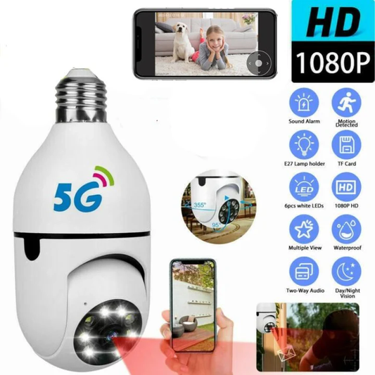 Light Bulb Security Camera – 1080P WiFi Camera with Full Color Night Vision & Motion Alerts - Infinitygallery.store