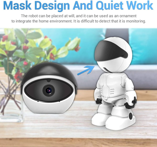 Wireless Robot IP Camera – 1080P Smart Auto Tracking WiFi Security Cam with 360° View - Infinitygallery.store