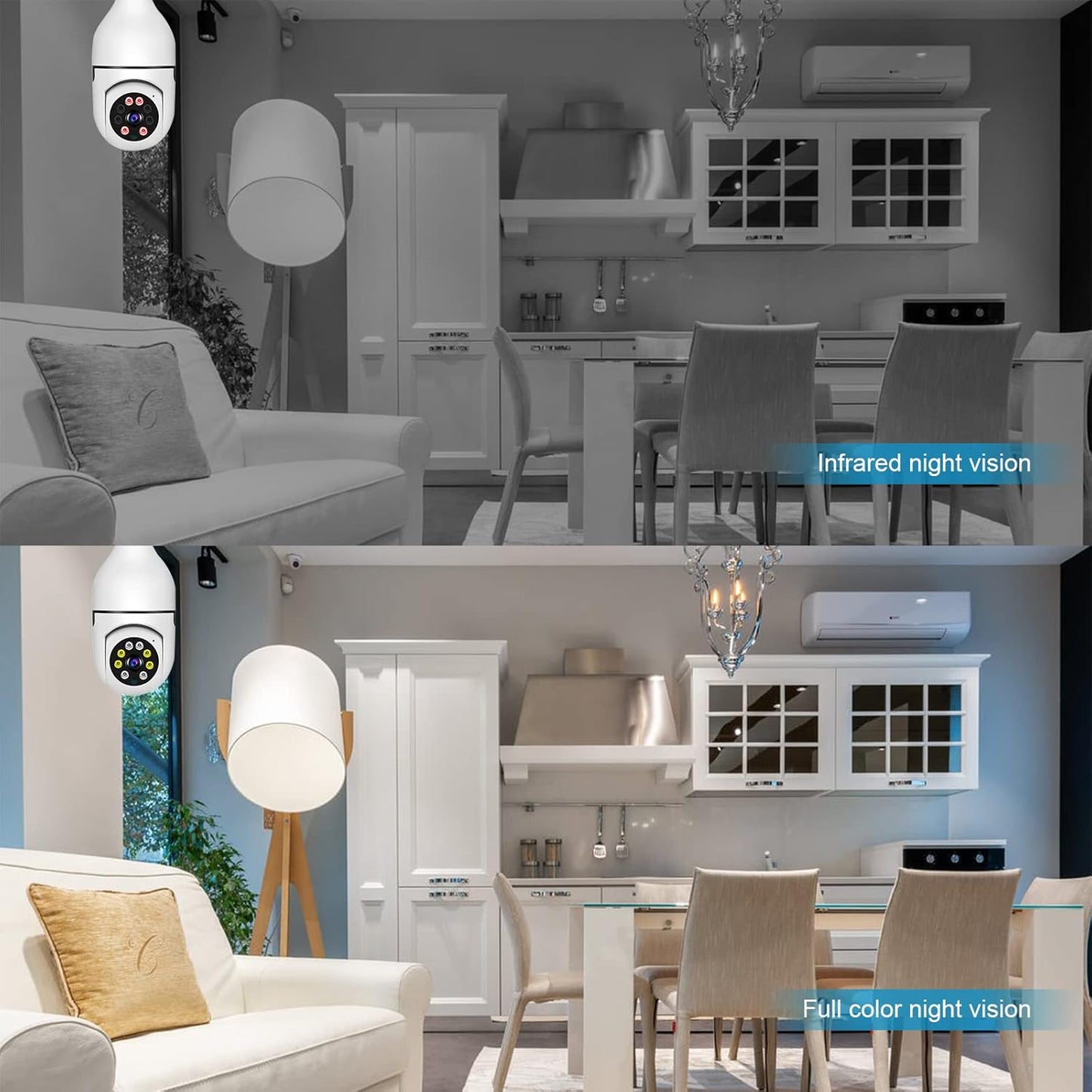 Light Bulb Security Camera – 1080P WiFi Camera with Full Color Night Vision & Motion Alerts - Infinitygallery.store