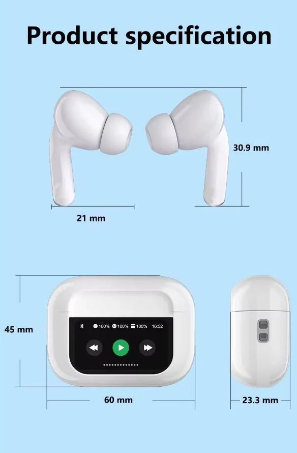 Z50 LED Display Wireless Earbuds with Noise Cancellation & Bluetooth 5.3 - Infinitygallery.store