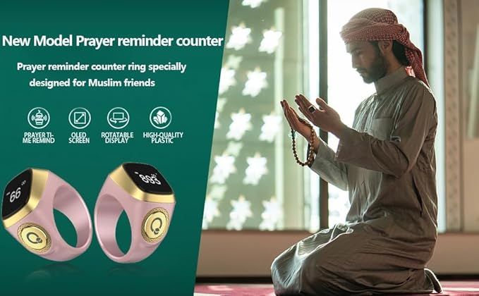 Zikr Ring – Smart Tasbeeh Counter with OLED Display & Prayer Reminders - Infinitygallery.store