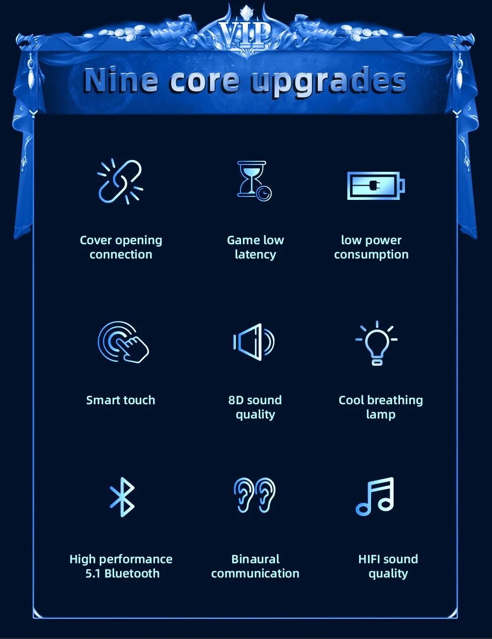 Pro60 Wireless Earphones – LED Display, Bluetooth 5.1, HiFi Sound, Touch Control - Infinitygallery.store