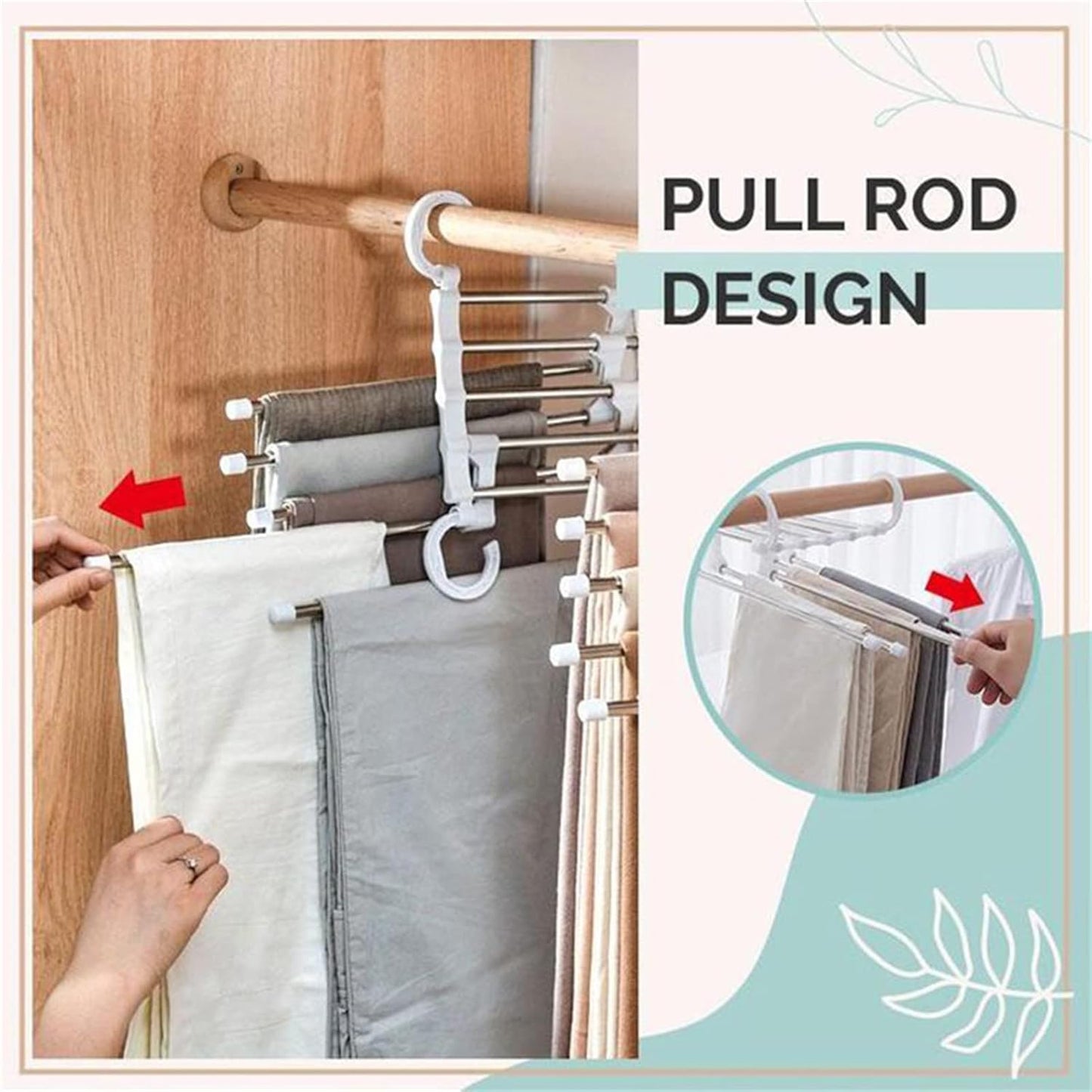 👖 5-in-1 Multifunctional Cloth Hanger – Space-Saving Wardrobe Organizer - Infinitygallery.store