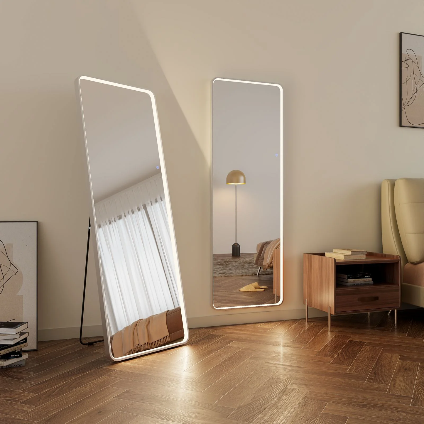 Full-Length LED Dressing Mirror – 160x53cm with Adjustable Light & Smart Touch - Infinitygallery.store