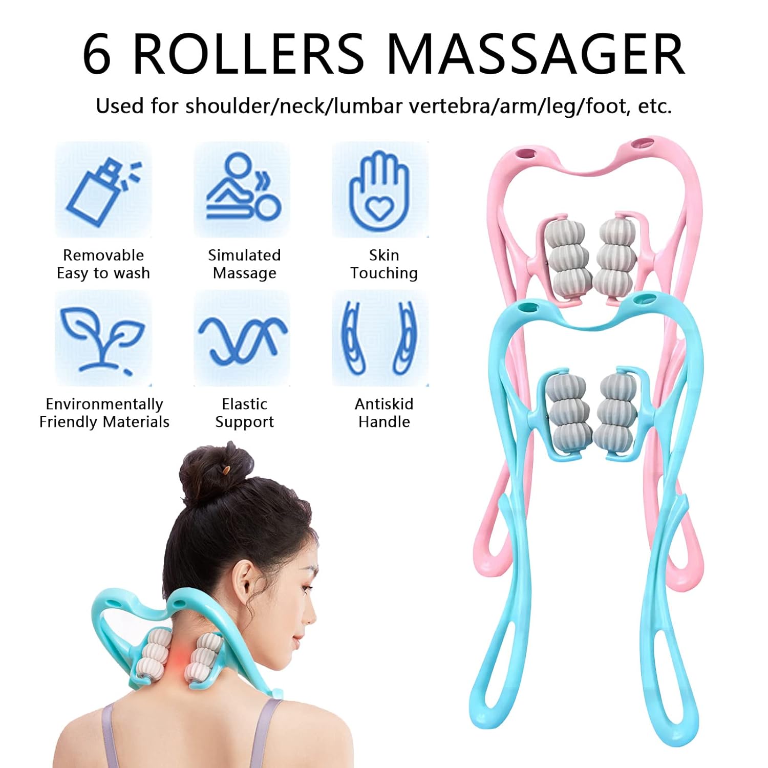 Neck Massage Roller – Dual Pressure Point Swan Design - Infinitygallery.store