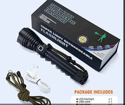 P90 LED Rechargeable Laser Flashlight – Waterproof, Ultra-Bright & Durable Torch