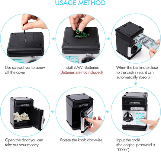 Electric Piggy Bank for Kids – Automatic Money Eating ATM Toy | Password Lock & Coin Slot Savings Bank - Infinitygallery.store