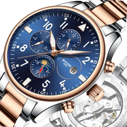Automatic Mechanical Watch with Stainless Steel Belt | Infinity Gallery - Infinitygallery.store