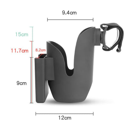 Baby Stroller Cup Holder with Mobile Phone Stand – Universal Trolley Accessory