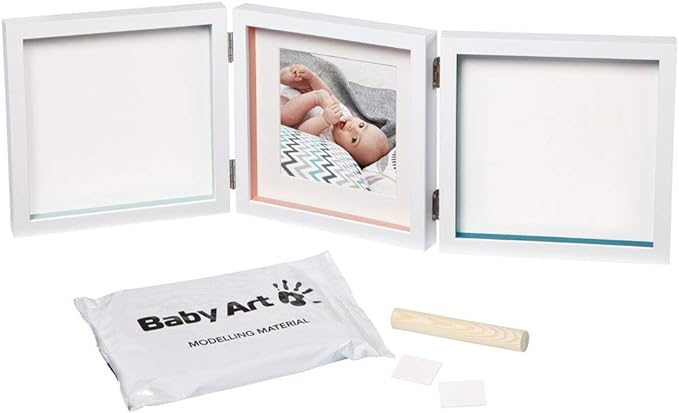 Baby Sweet Memories Photo Double Frame with Clay – Capture Precious Hand and Footprints | Keepsake Kit