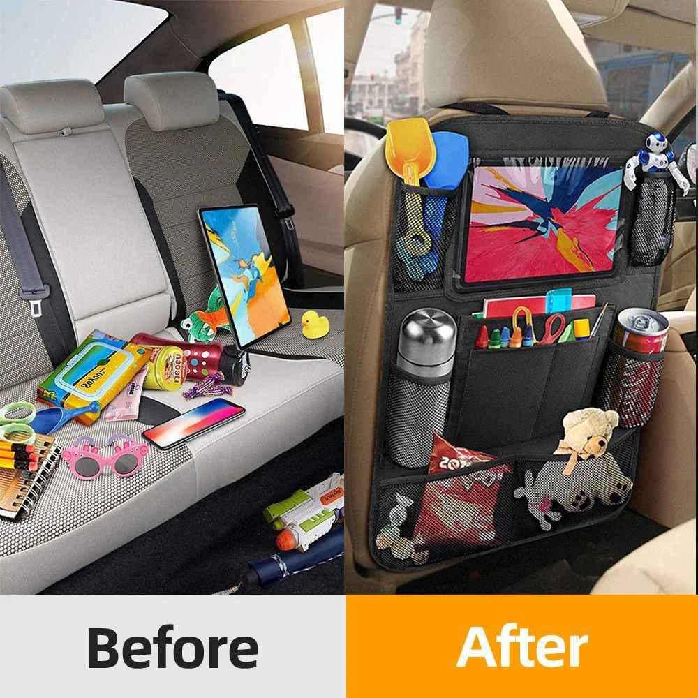 Car Seat Back Storage Bag – Hook-On Back Pocket Organizer for Cars (52×29cm)