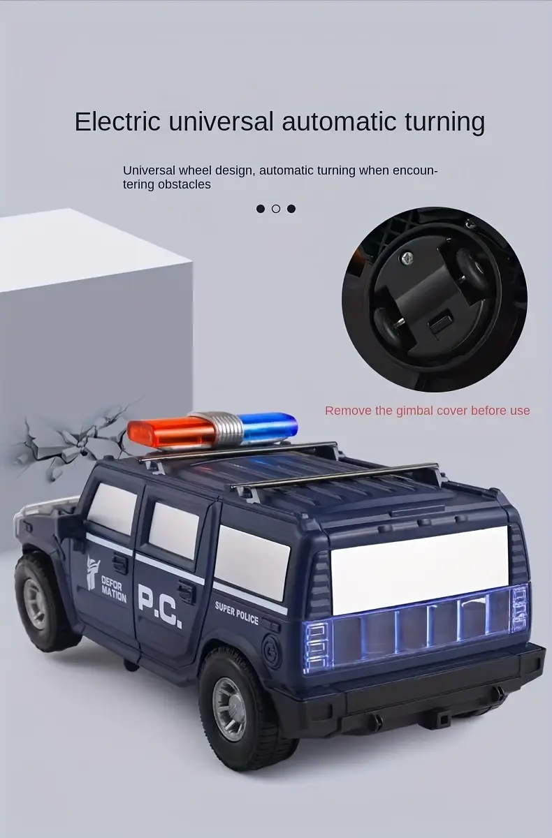 Transforming Robot Car for Kids – 2-in-1 Police Car & Battle Bot Toy with LED Light - Infinitygallery.store