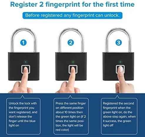 Smart Fingerprint Padlock – Keyless, Rechargeable & Multi-User Access