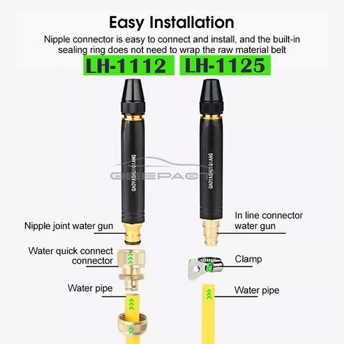 Heavy-Duty Brass Garden Hose Nozzle – Adjustable Spray Patterns | Infinity Gallery - Infinitygallery.store