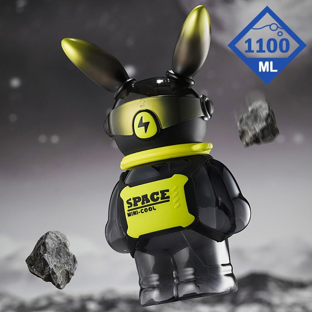 Bunny Robo Water Bottle – 1100ML Leakproof Kids Sipper with Straw & Sling Strap - Infinitygallery.store