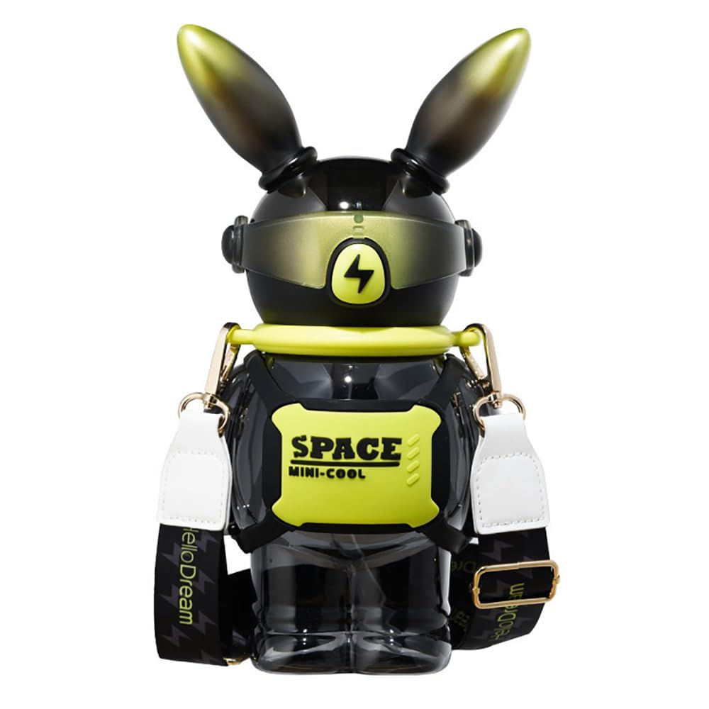 Bunny Robo Water Bottle – 1100ML Leakproof Kids Sipper with Straw & Sling Strap - Infinitygallery.store