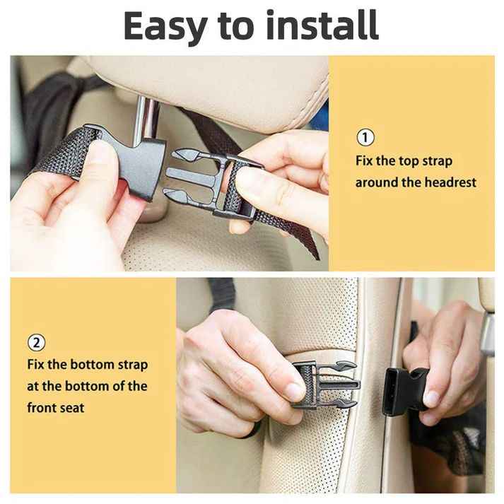 Car Seat Back Storage Bag – Hook-On Back Pocket Organizer for Cars (52×29cm)