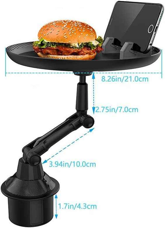 3-in-1 Car Cup Holder Food Tray with Swivel Design & Phone Mount | Infinity Gallery