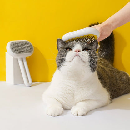 Pet Grooming Brush for Cats & Dogs – Self-Cleaning Comb with Massage Needles