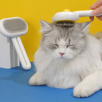 Pet Grooming Brush for Cats & Dogs – Self-Cleaning Comb with Massage Needles