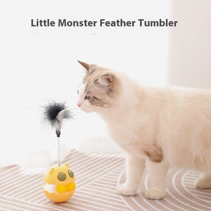 Cats Feather Toy Rotate | Cat Tumbler Roller Track Ball with Catnip