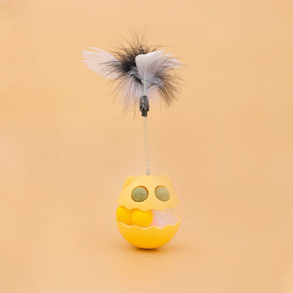 Cats Feather Toy Rotate | Cat Tumbler Roller Track Ball with Catnip