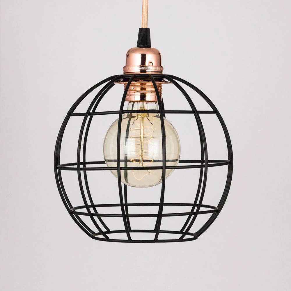 Black Iron Edison Lamp Shade – Vintage Hollow Wrought Iron Light Cover