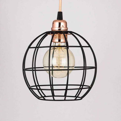 Black Iron Edison Lamp Shade – Vintage Hollow Wrought Iron Light Cover