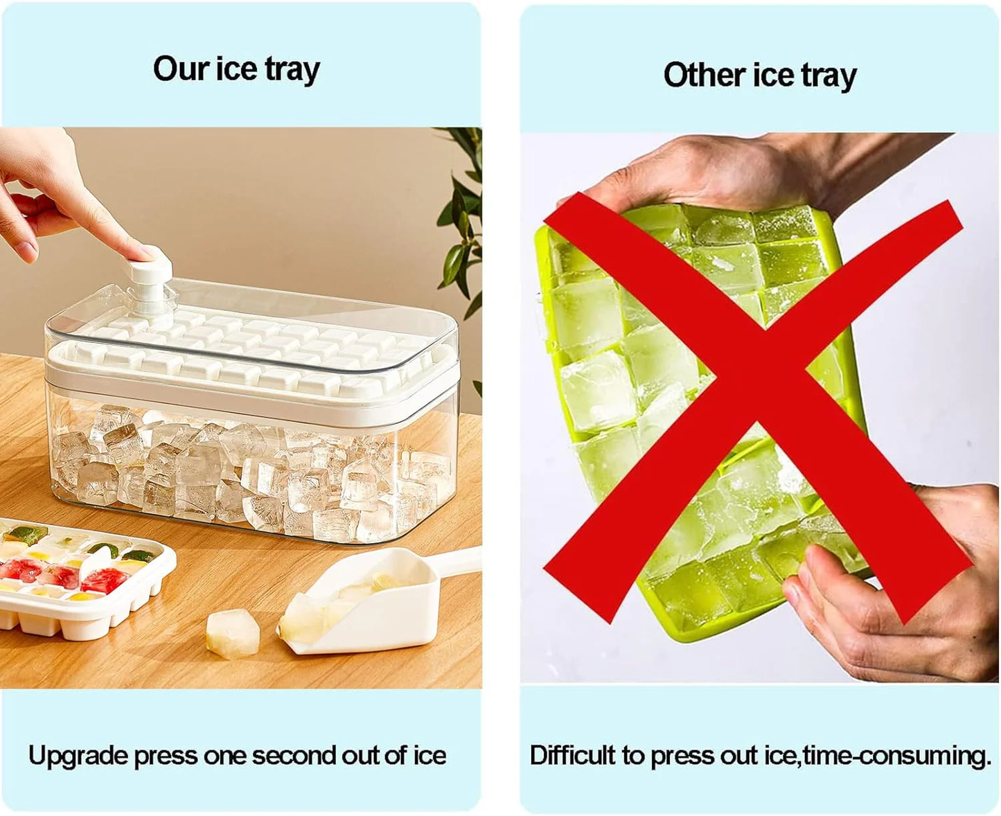 One Button Ice Cube Tray – Effortless Ice Making with One Press! - Infinitygallery.store