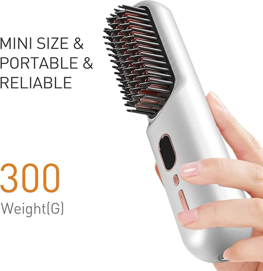 Portable Cordless Hair Straightener Brush – Wireless & Travel-Friendly - Infinitygallery.store