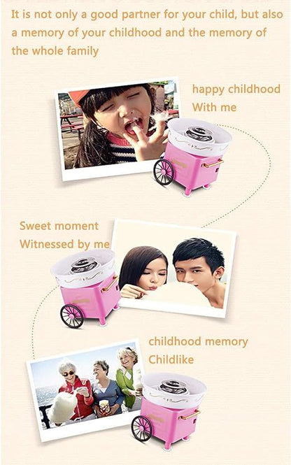 Retro Cotton Candy Machine Maker – Easy One-Button Operation | 500W High-Efficiency Sweet Treat Maker - Infinitygallery.store