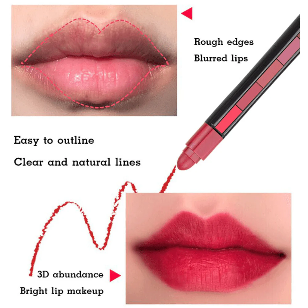 5-In-1 Lipstick Set (Pack 2) - Velvet Matte Finish - Infinitygallery.store