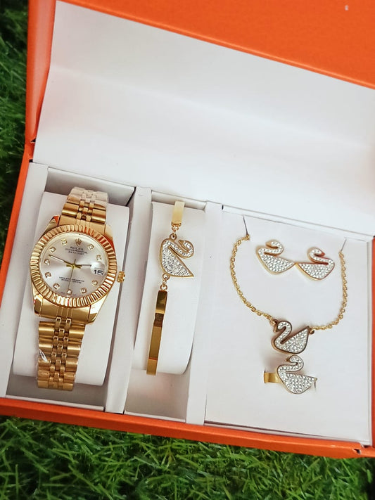 Crystal Hour Women’s Watch with Jewelry Gift Set | Infinity Gallery - Infinitygallery.store