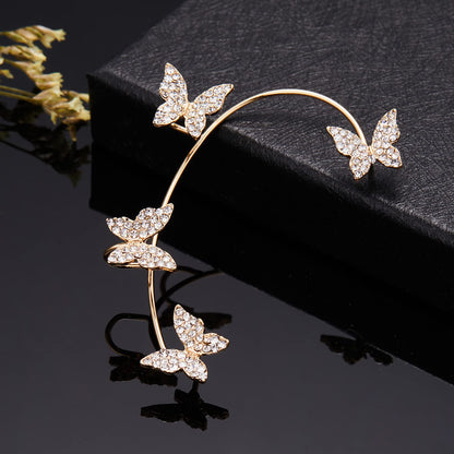 Butterfly Earrings Ear Cuffs – No Piercing Needed, Silver Zircon Design - Infinitygallery.store