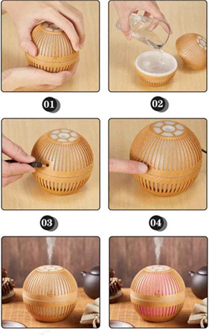 Wtrtr 150ml Ultrasonic Essential Oil Diffuser – 7 Color LED Light, Quiet Air Humidifier for Bedroom & Home