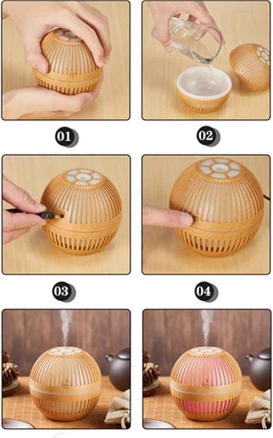 Wtrtr 150ml Ultrasonic Essential Oil Diffuser – 7 Color LED Light, Quiet Air Humidifier for Bedroom & Home