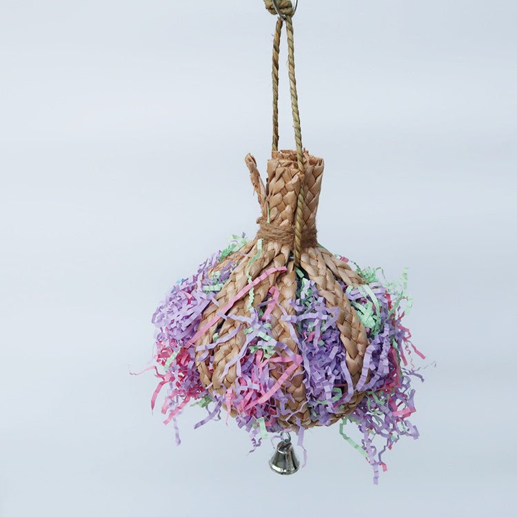 Drawing Straw Rope Toy Parrot | Natural Bite-Resistant Parrot Toy