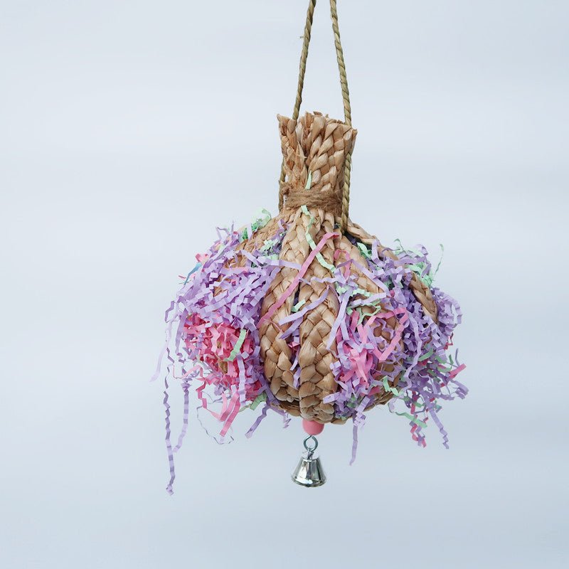 Drawing Straw Rope Toy Parrot | Natural Bite-Resistant Parrot Toy