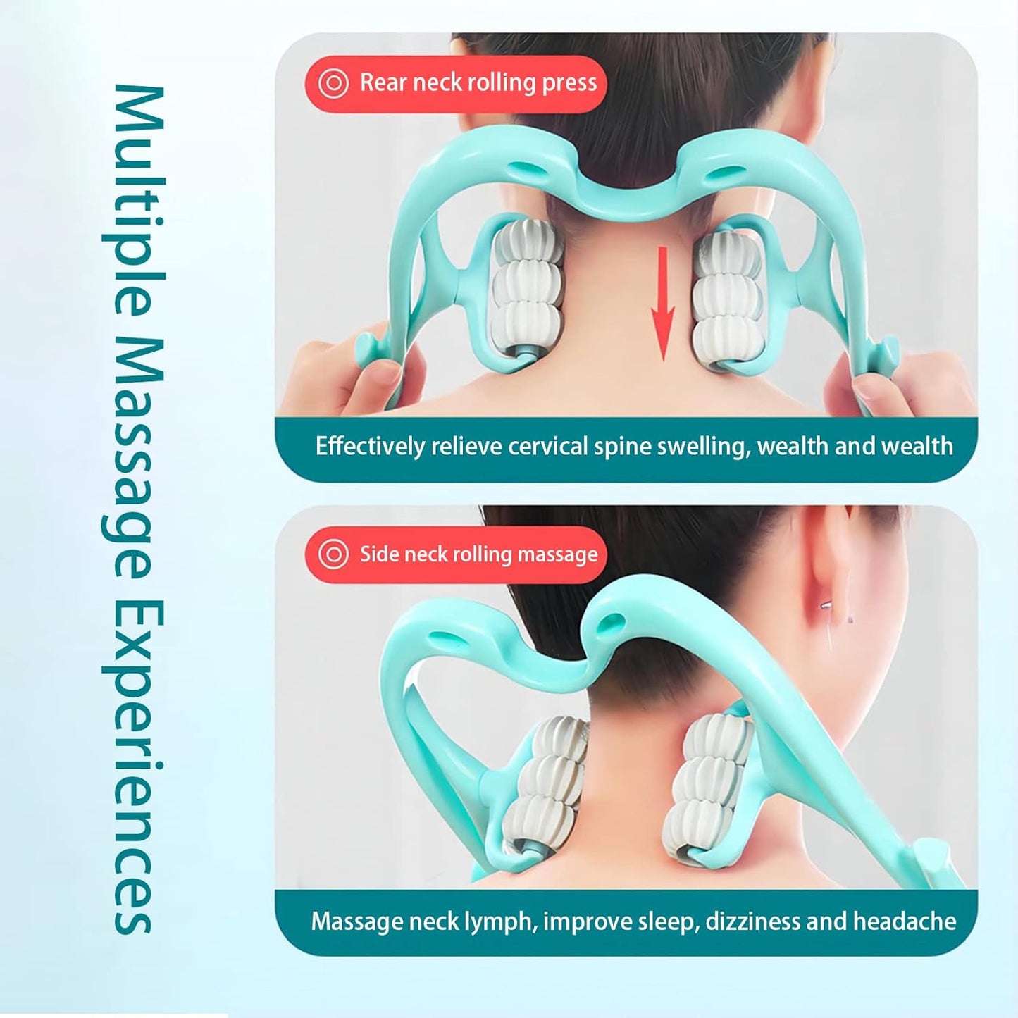 Neck Massage Roller – Dual Pressure Point Swan Design - Infinitygallery.store
