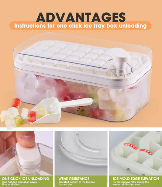 One Button Ice Cube Tray – Effortless Ice Making with One Press! - Infinitygallery.store