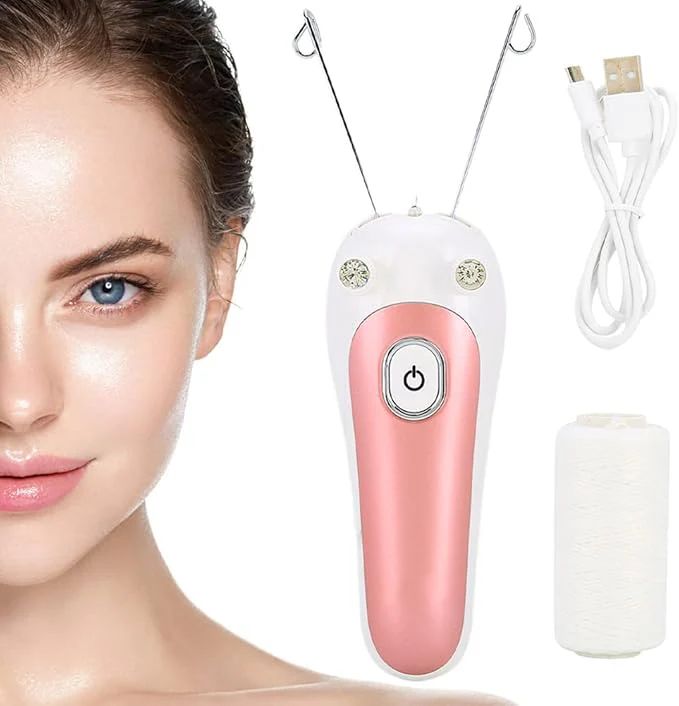 Electric Facial Threading Hair Removal Device – Gentle, Precise, Painless Hair Removal for Upper Lip, Chin & Cheeks - Infinitygallery.store