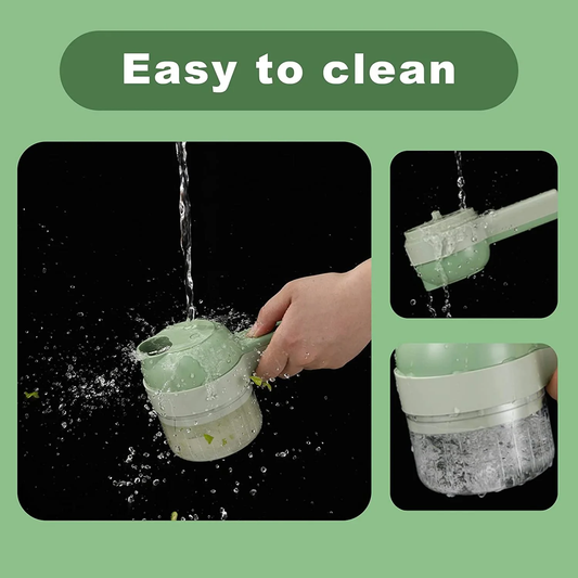 4-in-1 Electric Vegetable Cutter Set – Slice, Chop, Clean, Repeat! - Infinitygallery.store