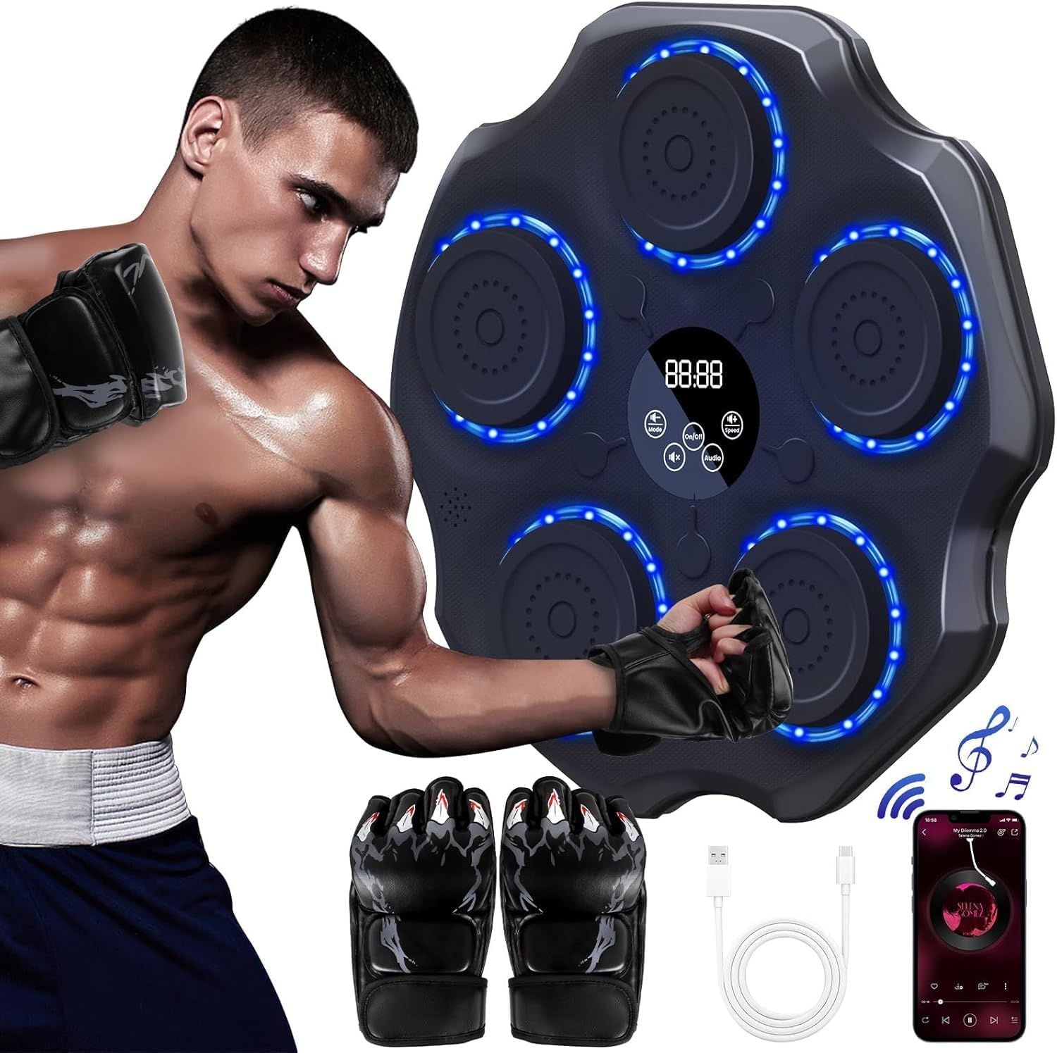 2025 Electronic Musical Boxing Machine – Wall-Mount Rhythm Trainer with LED & Bluetooth - Infinitygallery.store