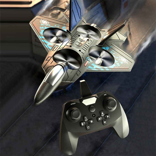 TAK TAK RC Fighter Jet Drone – 2.4G Remote Control, 360° Stunt Roll, LED Lights, Durable EPP Foam