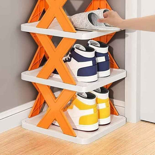 5-Tier X-Shaped Foldable Shoe Rack – Space-Saving, Heavy-Duty Steel Organizer (Holds Up to 30 Pairs)