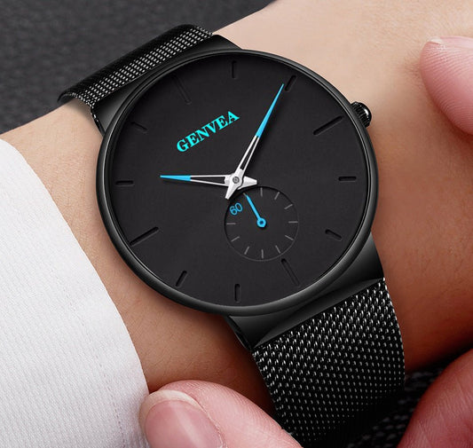Geneva Men’s Quartz Watch – Stainless Steel Casual Analog Wristwatch - Infinitygallery.store