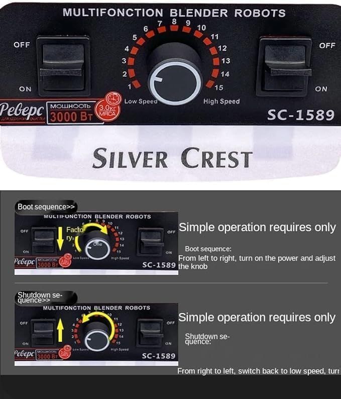 Silver Crest Electric Mixer SC-1589 – 2L High-Power Meat Grinder Blender (4500W) - Infinitygallery.store