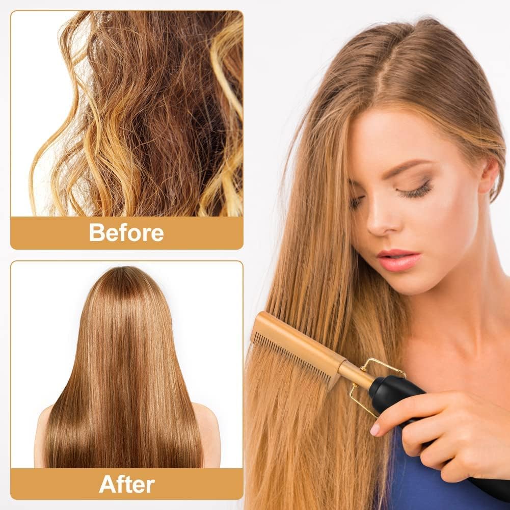 2-in-1 Electric Heating Comb – Straighten or Curl with One Tool - Infinitygallery.store