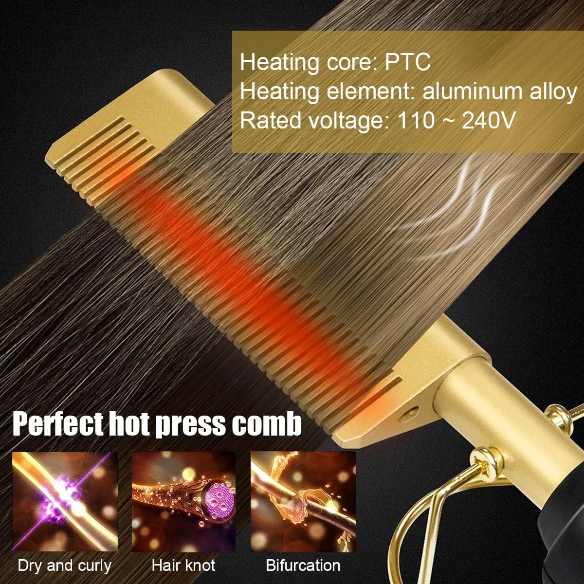 2-in-1 Electric Heating Comb – Straighten or Curl with One Tool - Infinitygallery.store